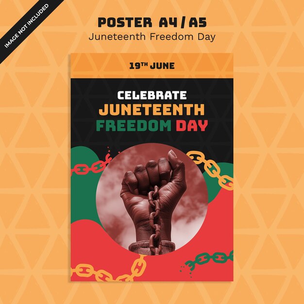 PSD juneteenth celebration vertical poster template