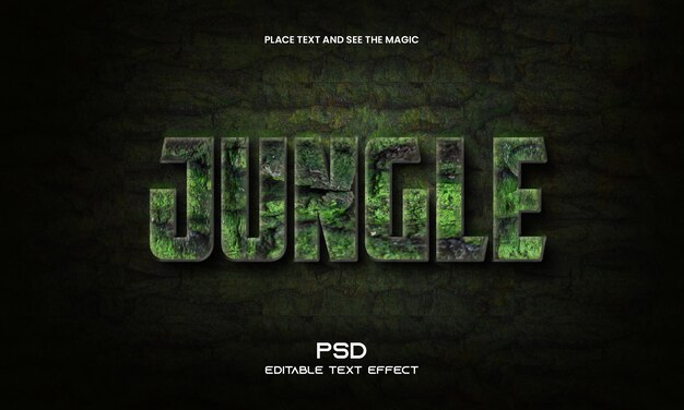 PSD jungle 3d editable text effect