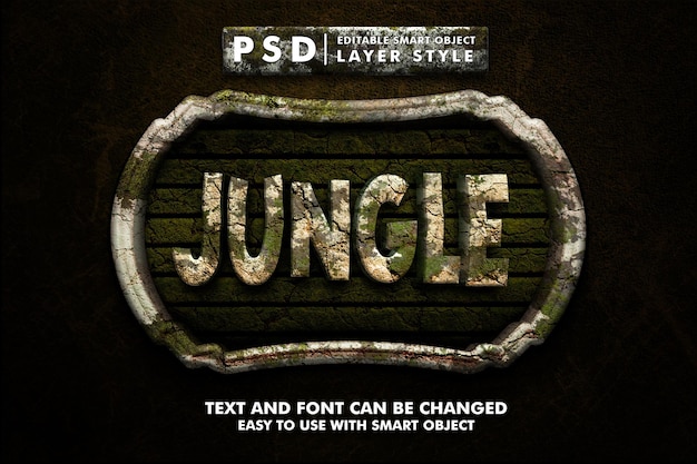 Jungle 3d realistic text effect premium psd