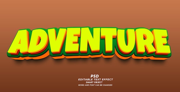 PSD jungle adventure 3d editable text effect psd photoshop template