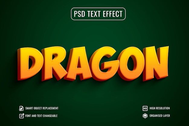 PSD jungle draak teksteffect psd mockup