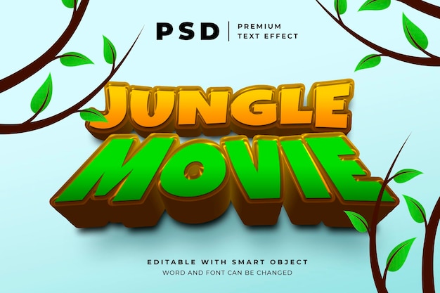 PSD jungle film cartoon modern bewerkbaar teksteffect