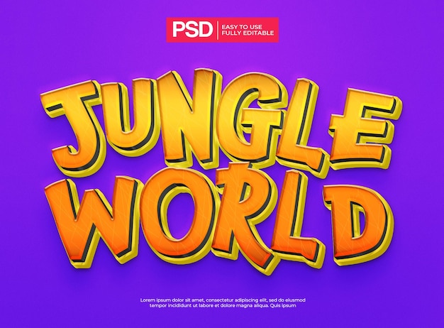 Jungle game 3d text effect