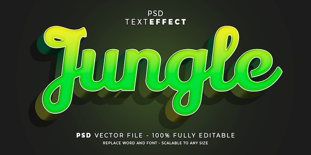 Jungle tekst en lettertype effect bewerkbare stijlsjabloon