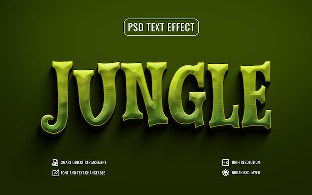 jungle text effect with a green background