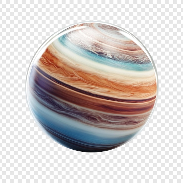 PSD jupiterlike planet swirling gas bands cosmic sphere