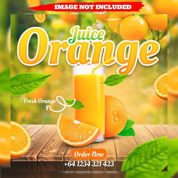 Jus d'orange sociale media flyer sjabloon psd