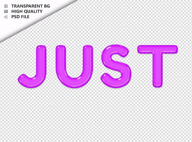PSD Просто типография фиолетовый текст блестящее стекло psd прозрачный