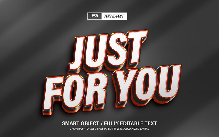 Just For You Editable 3d Text Effect Style