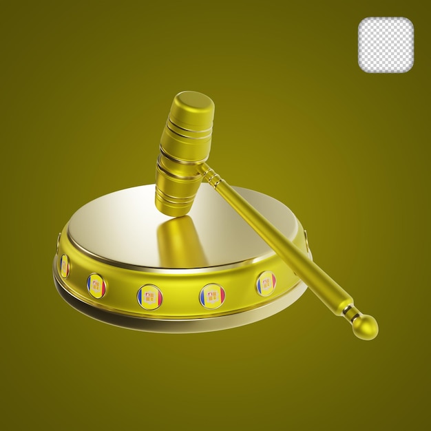 Justice andorra flag 3d illustration