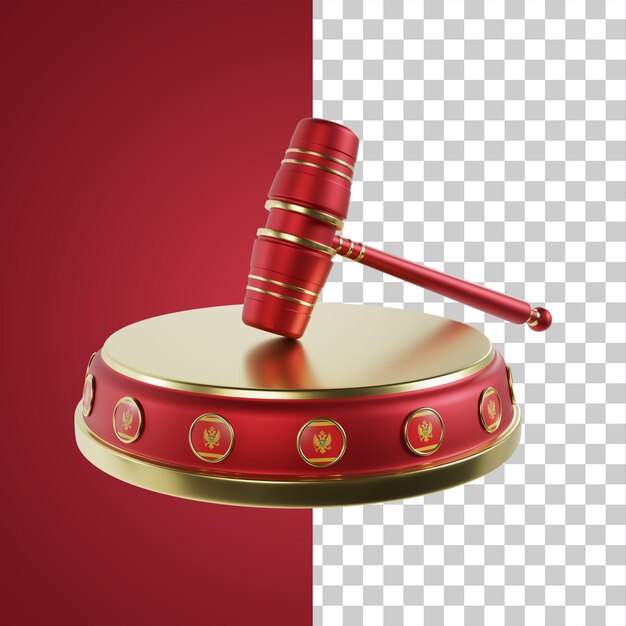 Justice montenegro flag 3d rendering