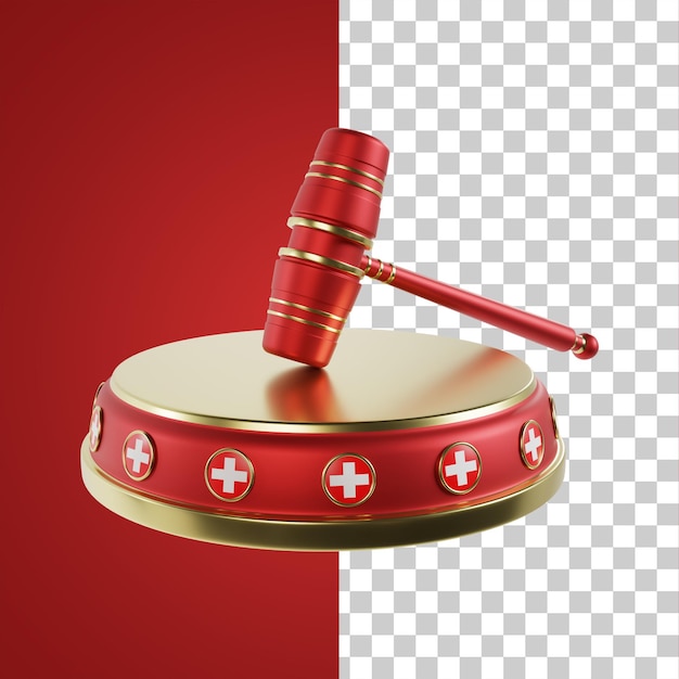 Justice switzerland flag 3d rendering