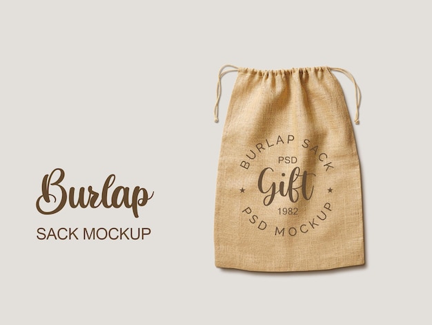 Jut burlap gift bag mockup