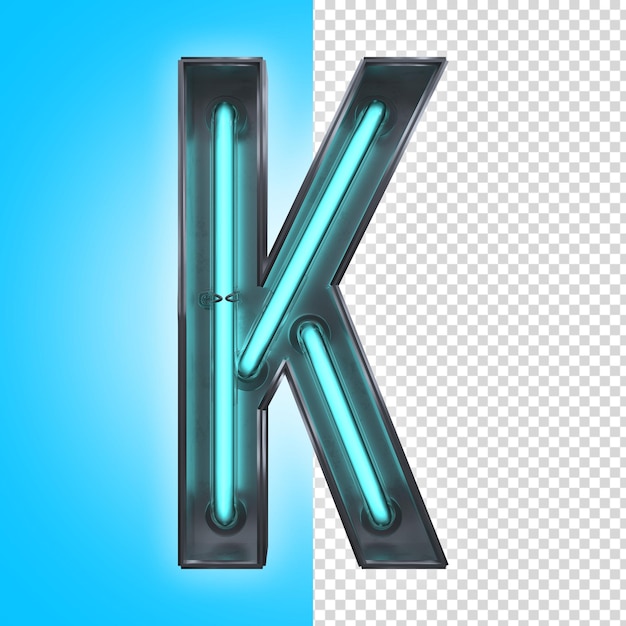 K 3D Neon Letter