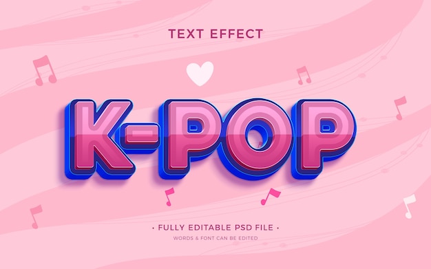 PSD effetto testo k-pop