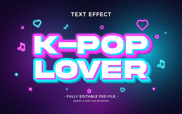 PSD k-pop text effect