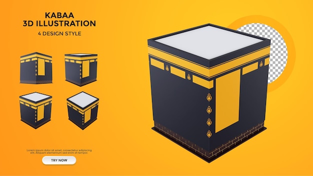 Kaaba 3d illustratie set