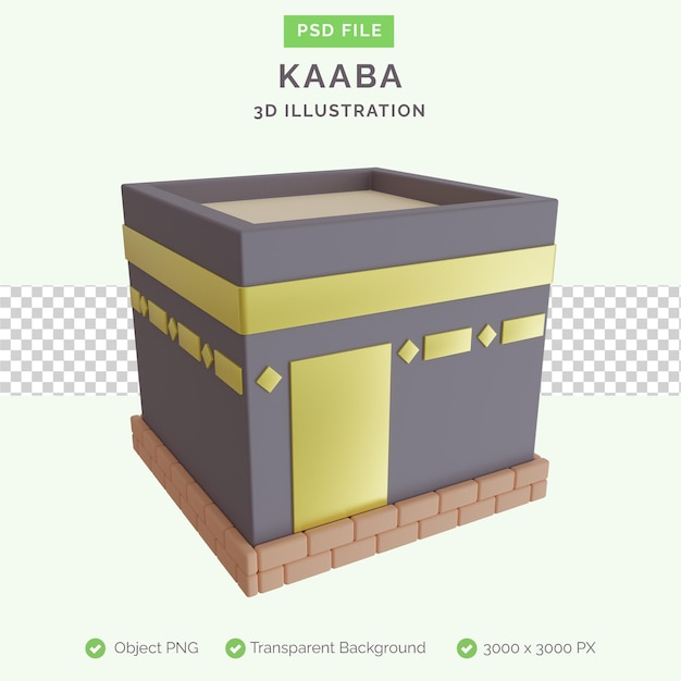 PSD kaaba 3d illustration