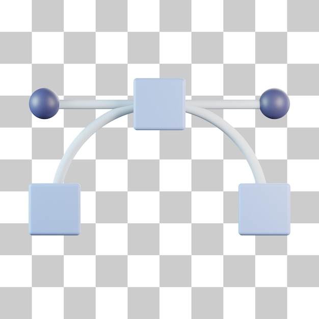 Kaareva vektoripolku 3D-ikoni