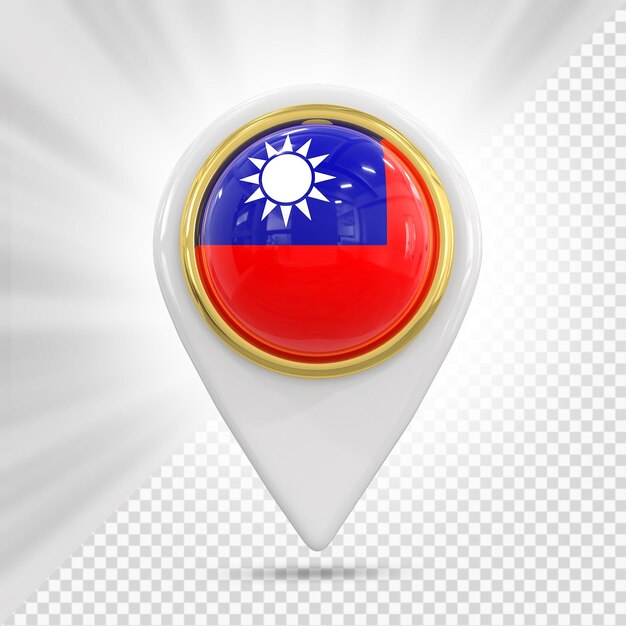 PSD kaartspeld met de vlag van taiwan