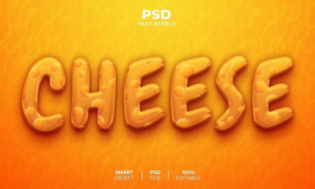 PSD kaas 3d bewerkbaar teksteffect