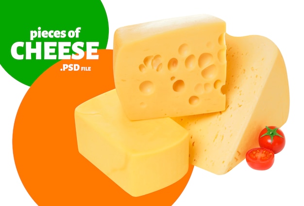 Kaas, stukjes Zwitserse emmental en gouda