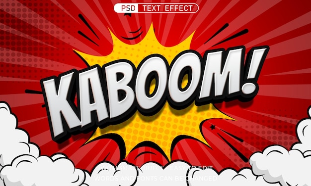 PSD kaboom bewerkbare tekst comic stijl effect