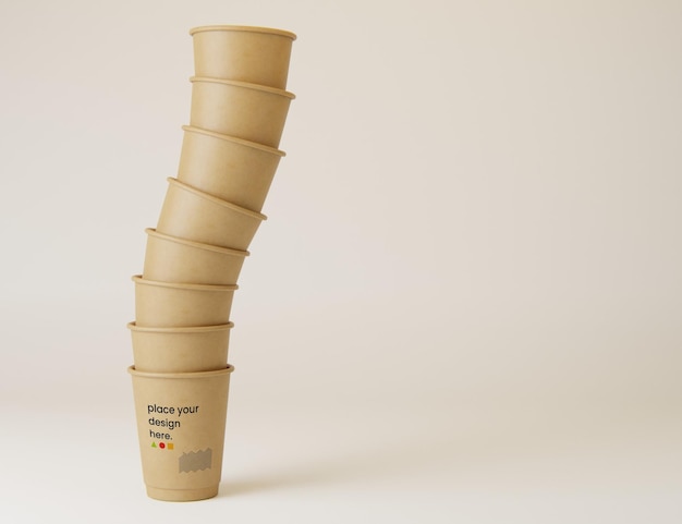 Kaffekop mockup van papier