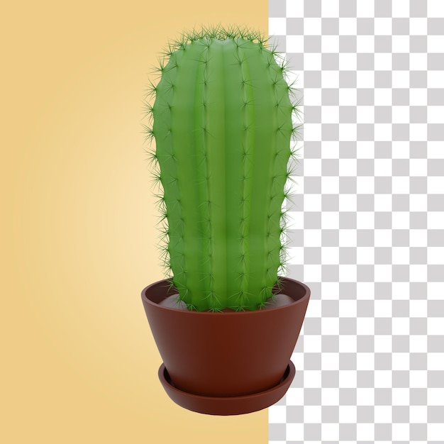 Kaktusowa doniczka 3D ikona