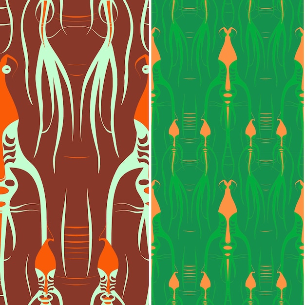 Kałamarnica z ostrymi liniami światła Linear Design and Grid Pattern Nature Pattern Vector Designs