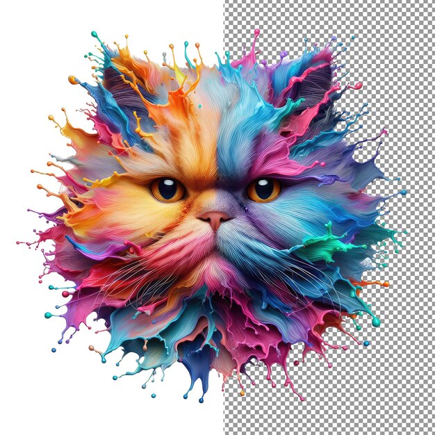PSD Калейдокитти красочный портрет кошки