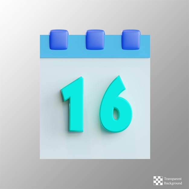 Kalender 16 pictogram 3d illustratie