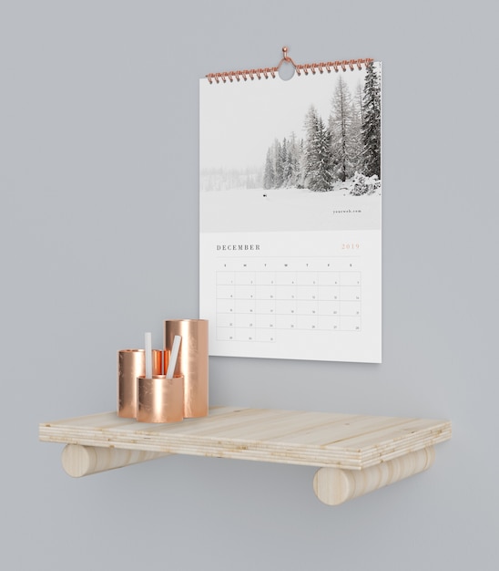 Kalender in het model van het boekhaakconcept