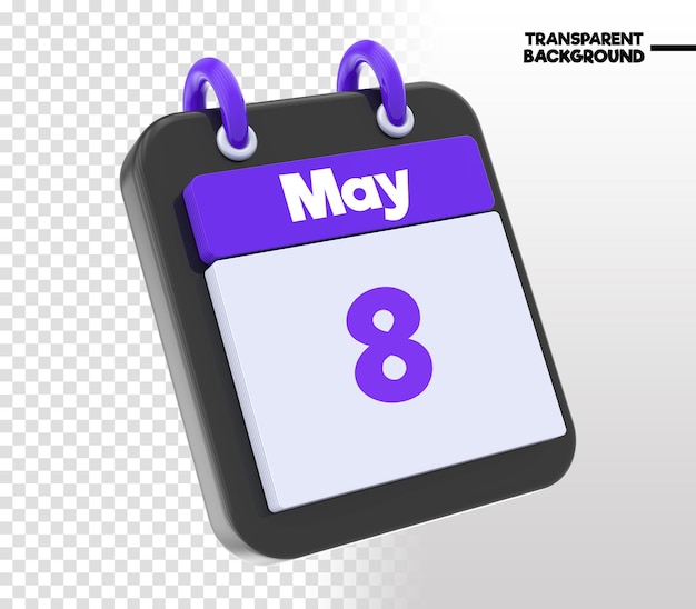 PSD kalender van purple 3d icoon