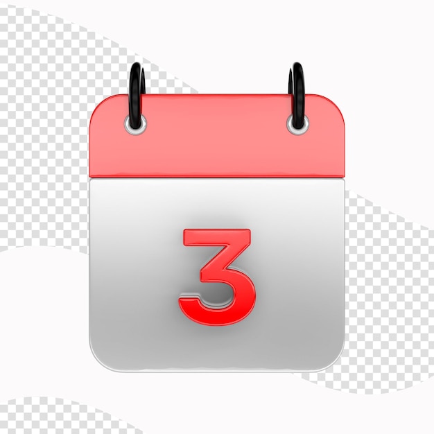 Kalenderpictogram Geïsoleerde 3d render Illustratie