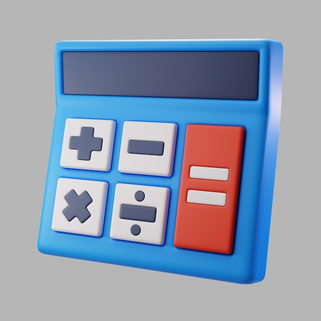 Kalkulator 3D z przyciskami