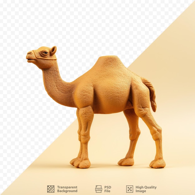 PSD kameel speelgoed geïsoleerd op transparante achtergrond met uitknippad