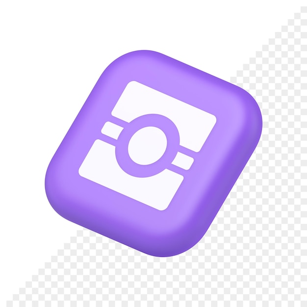Kamera foto video applikation knap multimedie fotografi service symbol applikationswebsite ikon 3d-rendering