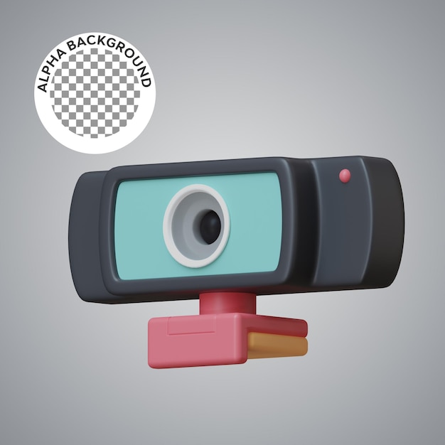 PSD kamera internetowa ikona ilustracja 3d