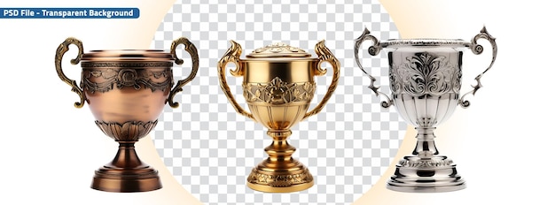 PSD kampioen trophy set goud zilver en brons trophy cup
