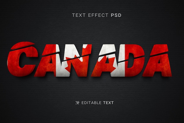 PSD kanada efekt tekstowy