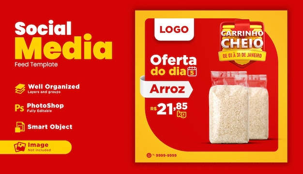 Kanał mediów społecznościowych oferuje szablon brazylia