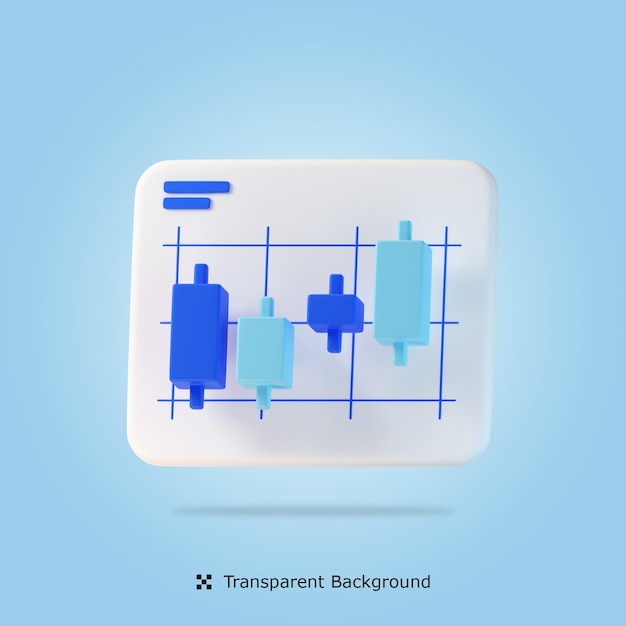 PSD kandelaar grafiek 3d pictogram illustratie