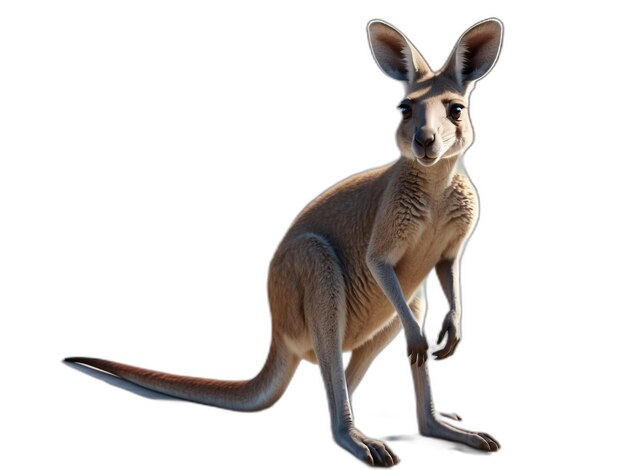 Kangaroo psd on a white background