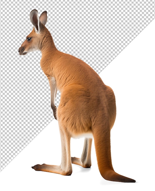 PSD kangaroo view from behind on isolated background