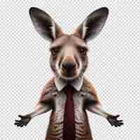 PSD a kangaroo with a tie that says kangaroo on it