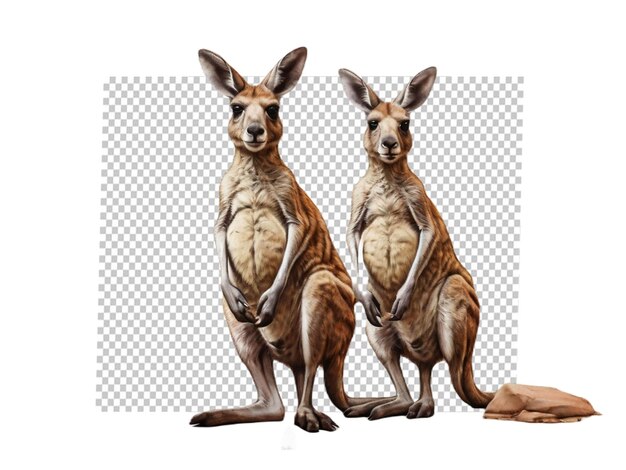 PSD kangaroos on white background