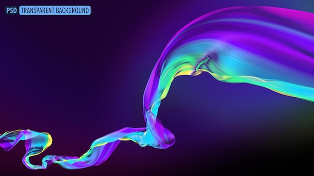 Kangas, laskostettu kangas, aalto, monivärinen silkki, lentävä tekstiili, 3d-renderöidä