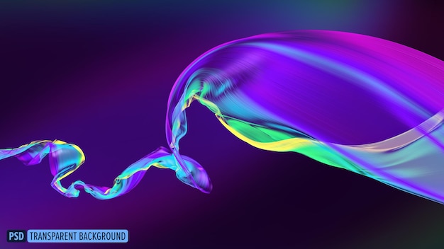Kangas, laskostettu kangas, aalto, monivärinen silkki, lentävä tekstiili, 3d-renderöidä