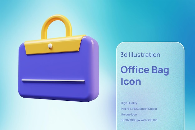 PSD kantoortas transparante illustratie met 3d-mooie renderstijl